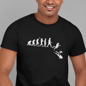Evolution T-Shirt Gerätetauchen, Bewertung des Gerätetauchens Fluss oder Meer Schwimmer Schwimmen, Taucher Geschenk Unisex Geburtstag oder Weihnachtsgeschenk Top