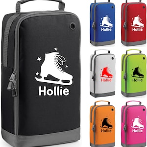 Personalisierte Skater Schuh Tasche Stiefel Jeder Name Motiv Mädchen Eislaufen Gummi Skater Sporting Weihnachten Geschenk Sport Show / Zubehör Welly Bag