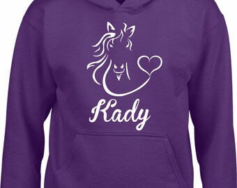 Felpa Con Cappuccio Personalizzata Per Cavallerizzi - Regalo Fantino Con Nome Cavallo