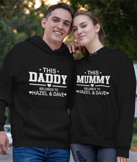 Personalised Hoodie This Daddy Mummy Belongs to Children Names Funny Fathers Day Gift Dad Gift Grandpa Birthday or Christmas Gift Jumper Etsy