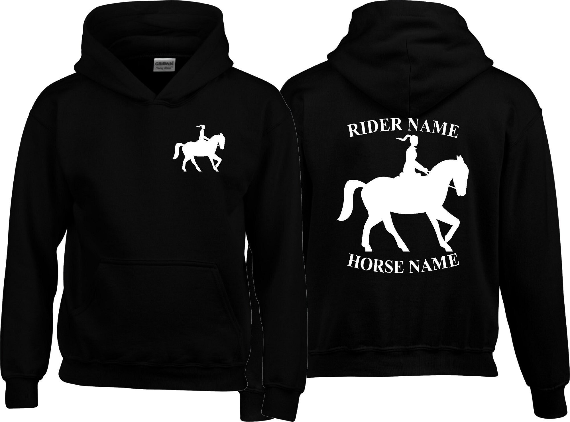 Personalised Horse Hoodie Adults Chest and Back Print - Etsy.de