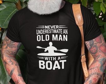 Divertente maglietta da barca, regalo di Natale per nonno e vecchio, da pesca