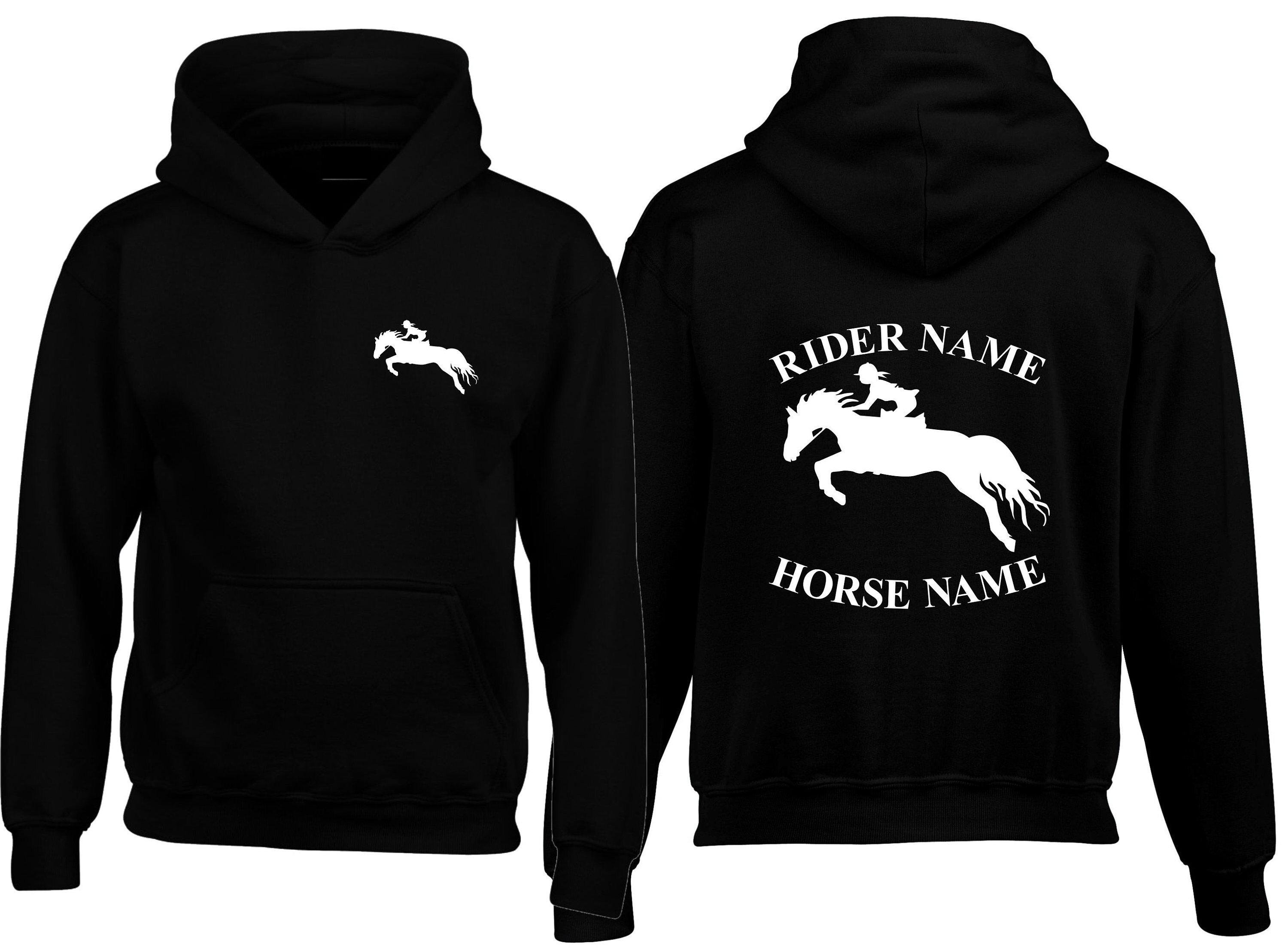 Personalised Horse Hoodie: Equestrian Gift for Rider - Unisex Jumper Pullover Hoody