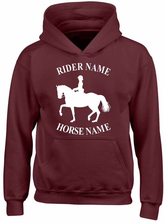 Personalised Horse Hoodie Jockey Dressage Western COB Jockey Equestrian Rider Jumper Christmas Gift Men Women Kids Pullover Hoody Top Etsy Canada