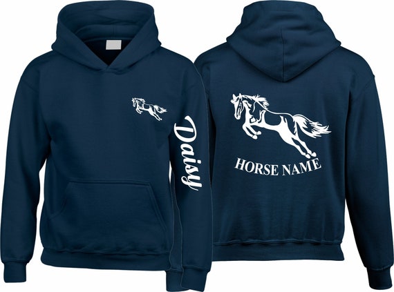 Personalised Horse Hoodie, Equestrian Sleeve Name & Back Horse Name, Rider Pony Jockey, Men Women Kids Christmas Gift Children Unisex Jumper - Etsy Personalised Horse Hoodie, Equestrian Sleeve Name & Back Horse Name, Rider Pony Jockey, Men Women Kids Christmas Gift Children Unisex Jumper - Etsy