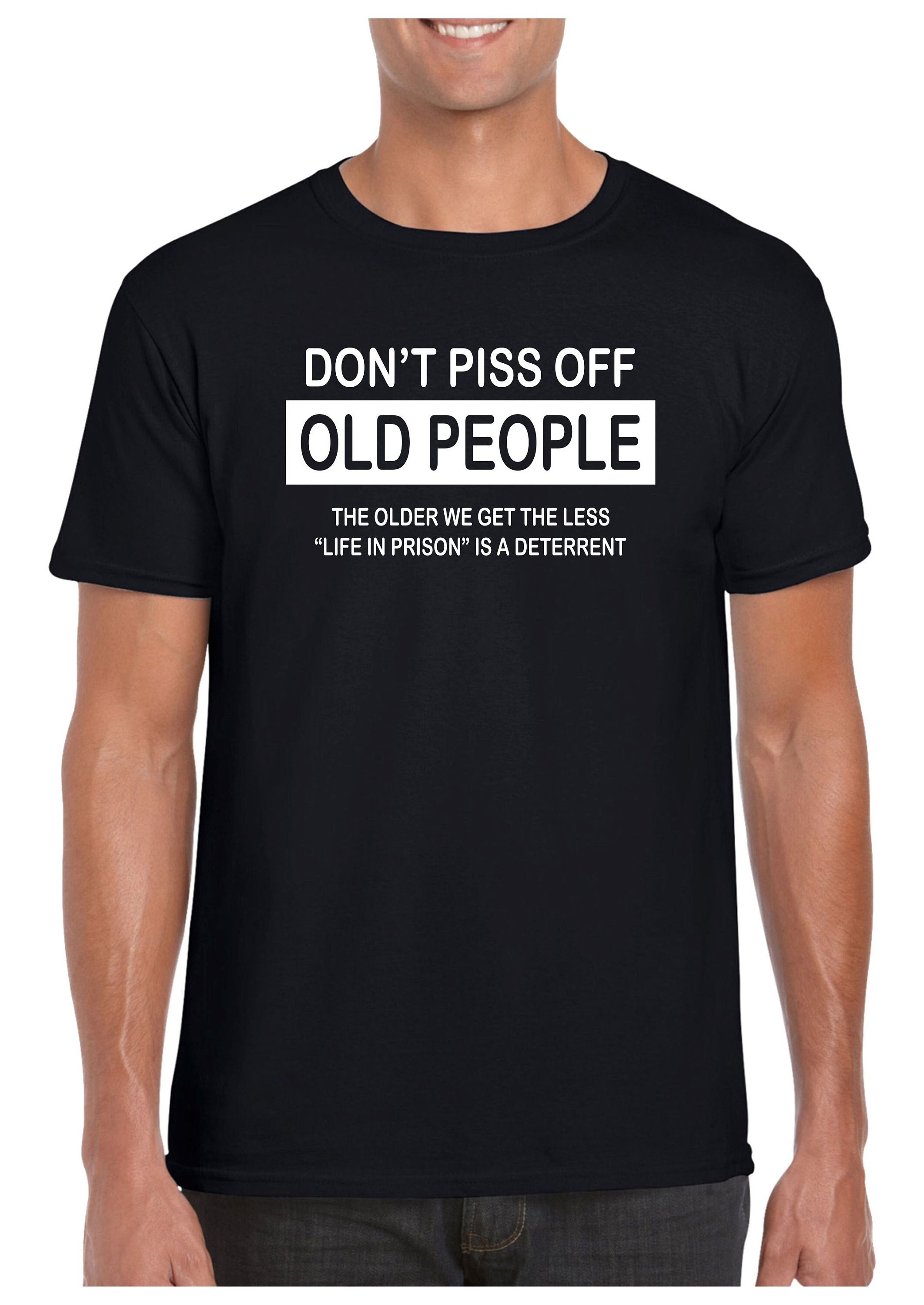 Women's Don't Piss Off Old People Sweatshirt - Vintage Crewneck Long Sleeve Graphic Sweater - View #3