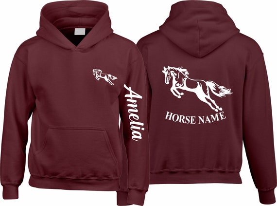 Personalised Horse Hoodie, Equestrian Sleeve Name & Back Horse Name, Rider Pony Jockey, Men Women Kids Christmas Gift Children Unisex Jumper - Etsy Personalised Horse Hoodie, Equestrian Sleeve Name & Back Horse Name, Rider Pony Jockey, Men Women Kids Christmas Gift Children Unisex Jumper - Etsy