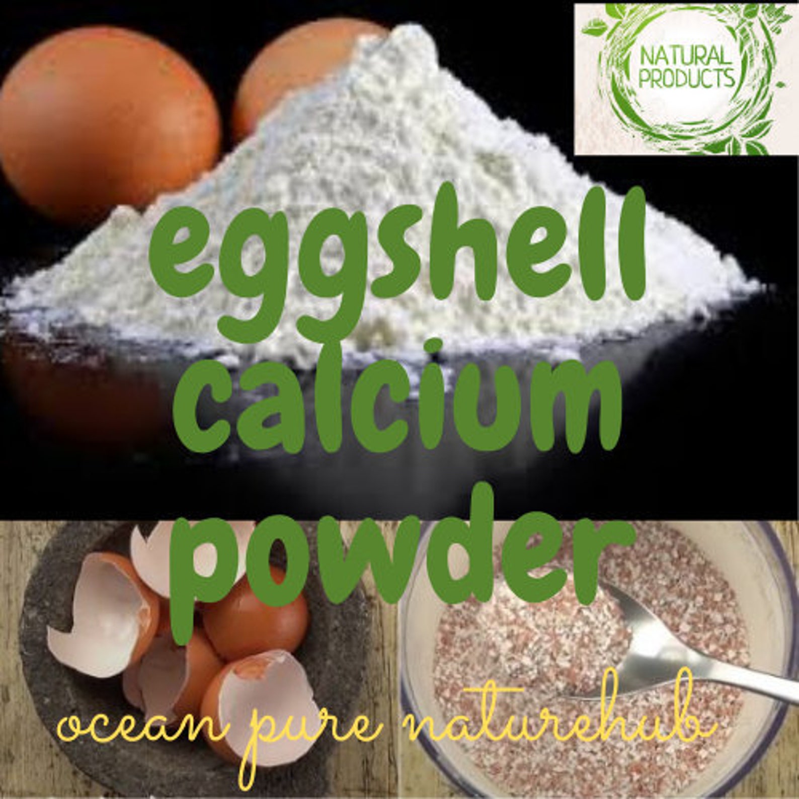 Pure Natural Chicken Eggshell Calcium Powder Handmade 100 Etsy