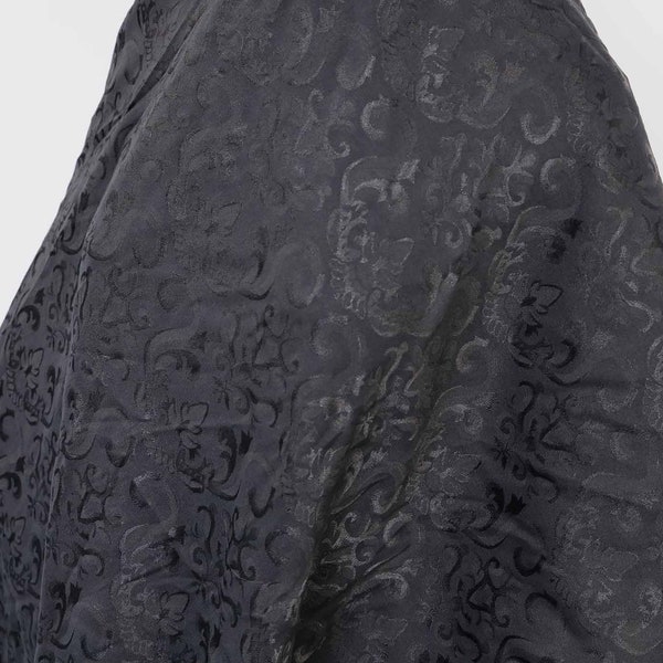 MOTIF NOIR Classique Jacquard Fabric Retro Cloth Making Cheongsam Hanfu making 58 » wide - vendu par cour