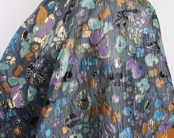 Multicolor Embossed Lightweight Jacquard Wrinkled Organza Fabric for Dress Making Fashion Design 56&quot; Wide - Sold by the yard