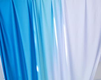 Lakeblue To White Ombre Spandex Fabric Blue Tone Blend Ideal For Swimsuits Dance Costumes And Little Accessories 58" Wide –Sold By The Yard