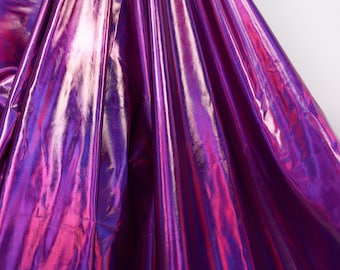 Vibrant Purple Iridescent Spandex Fabric Liquid-like Shimmery For Cosplay Costumes Dancewear Leotard DIY Projects 59" Wide–Sold By The Yard
