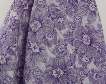 Purple Embossed Flower Jacquard Fabric 60" wide - sold by the yard