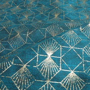 Dark Turquoise brocade jacquard fabric for dress making 58&quot; wide - sold by the yard