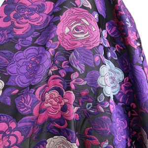 Embossed floral jacquard fabric brocade purple plant for dress making 58&quot; wide - sold by the yard