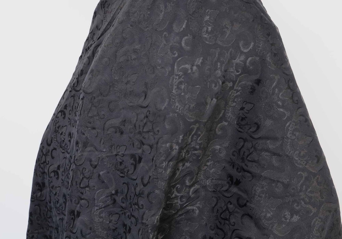 BLACK Classic Pattern Jacquard Fabric Retro Cloth Making Etsy Canada