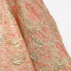 Glittering Embossed Peach Pink Oil Painting Design Jacquard Fabric 56&quot; Wide Clothing Dress Accessories Needlework Supplies- sold by the yard