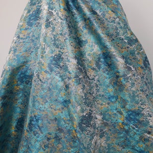 Light blue Abstract oil painting jacquard brocade fabric starry pattern 58&quot; wide - sold by the yard