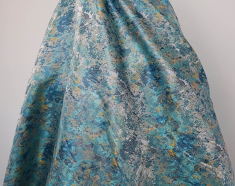 Light blue Abstract oil painting jacquard brocade fabric starry pattern 58&quot; wide - sold by the yard