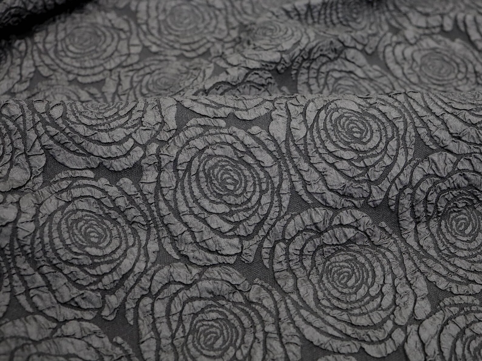 Black Rose Embossed Polyester Jacquard Fabric 58 Wide Etsy UK