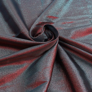 Iridescent Jacquard Fabric polyester Metallic thread 58&quot; Wide - (Blue + Red fiber blending) - sold by the yard