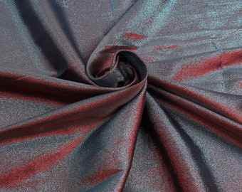 Iridescent Jacquard Fabric polyester Metallic thread 58" Wide - (Blue + Red fiber blending) - sold by the yard