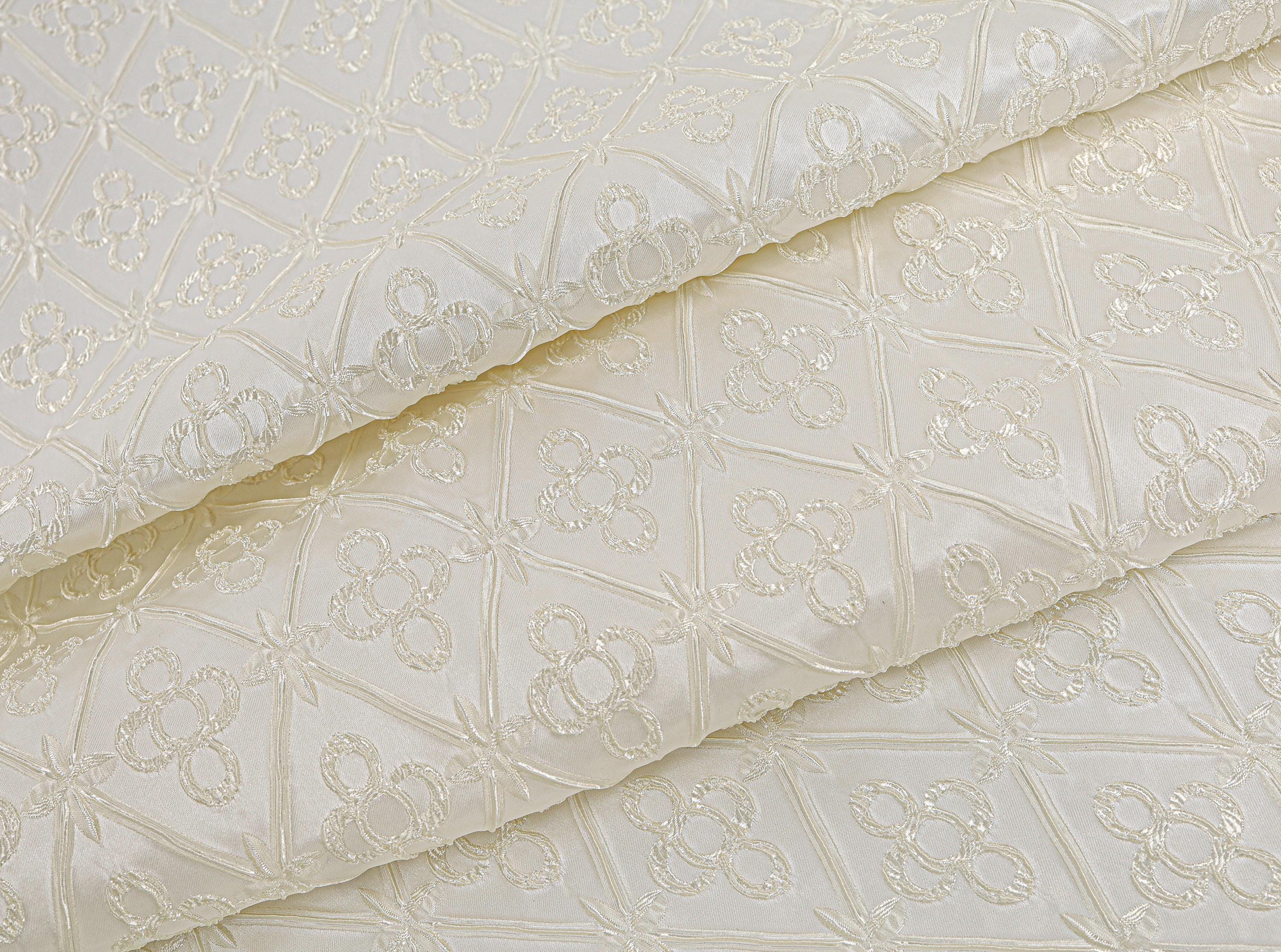 Raised Patterns Raised Knots in Rhombus Pattern Design Beige Elegant Jacquard Fabric ...