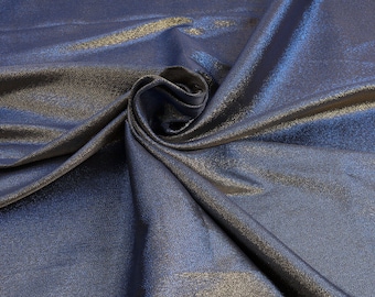 Iridescent Jacquard Fabric polyester Metallic thread 58" Wide - (Blue + Silver fiber blending) - sold by the yard
