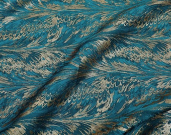 Teal Brocade Fabric | Etsy