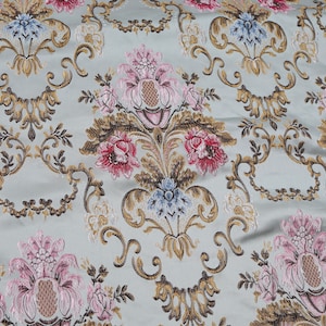 Embossed court floral brocade fabric jacquard textile upholstery material 58&quot; wide - sold by the yard