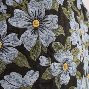 Embossed court floral brocade fabric jacquard textile upholstery material 58&quot; wide - sold by the yard