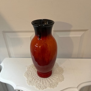 Vintage 1960s German Carstens Drip Glaze Vase, Mid Century Ceramic Vase