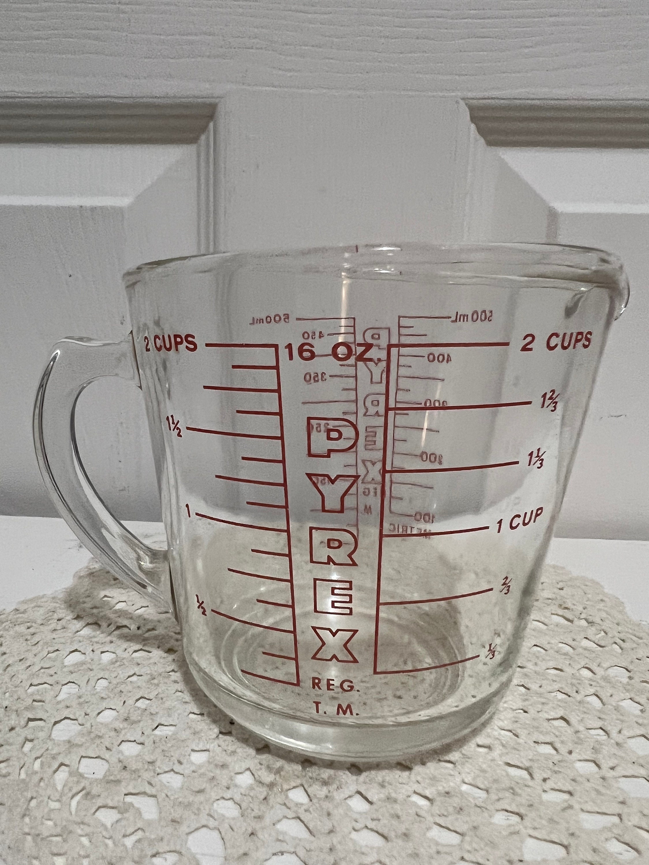 Vintage Pyrex 508 Liquid Measuring Cup 1953 D-handle Pour Spout Antique  Excellent Condition 