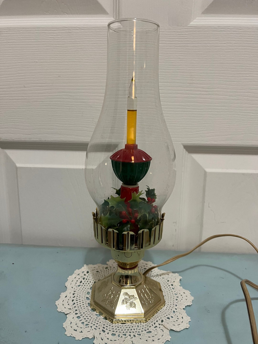 Vintage Noma Bubble Light Christmas Hurricane Lamp Vintage Etsy