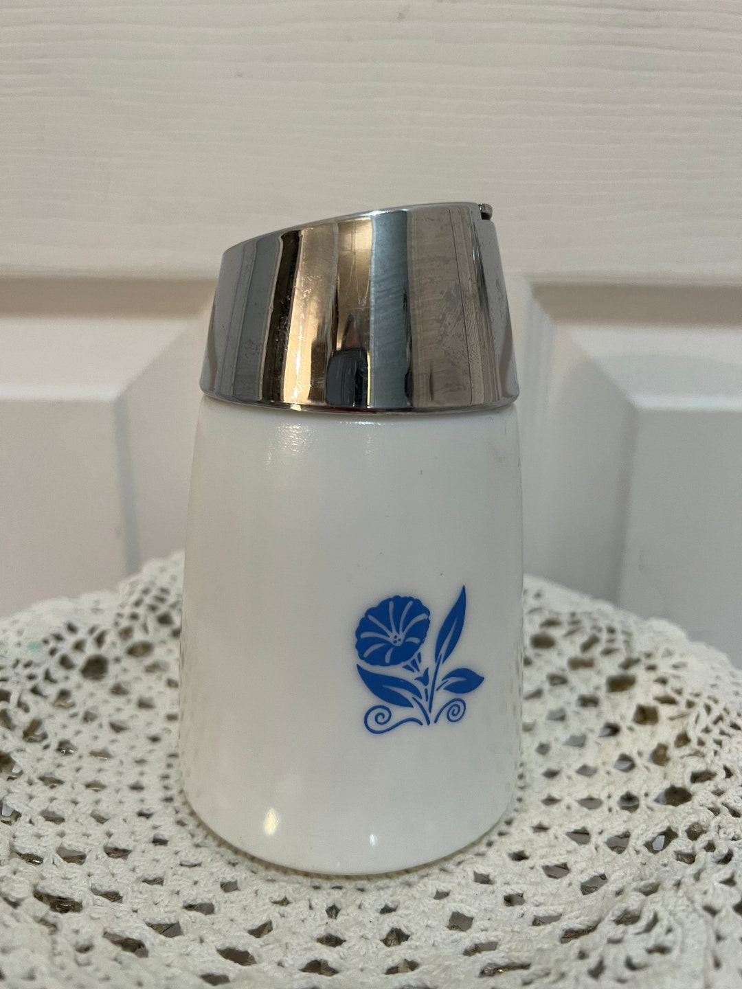 Vintage Dispensers Inc. Santa Barbara Calif. Blue Morning Glory Milk