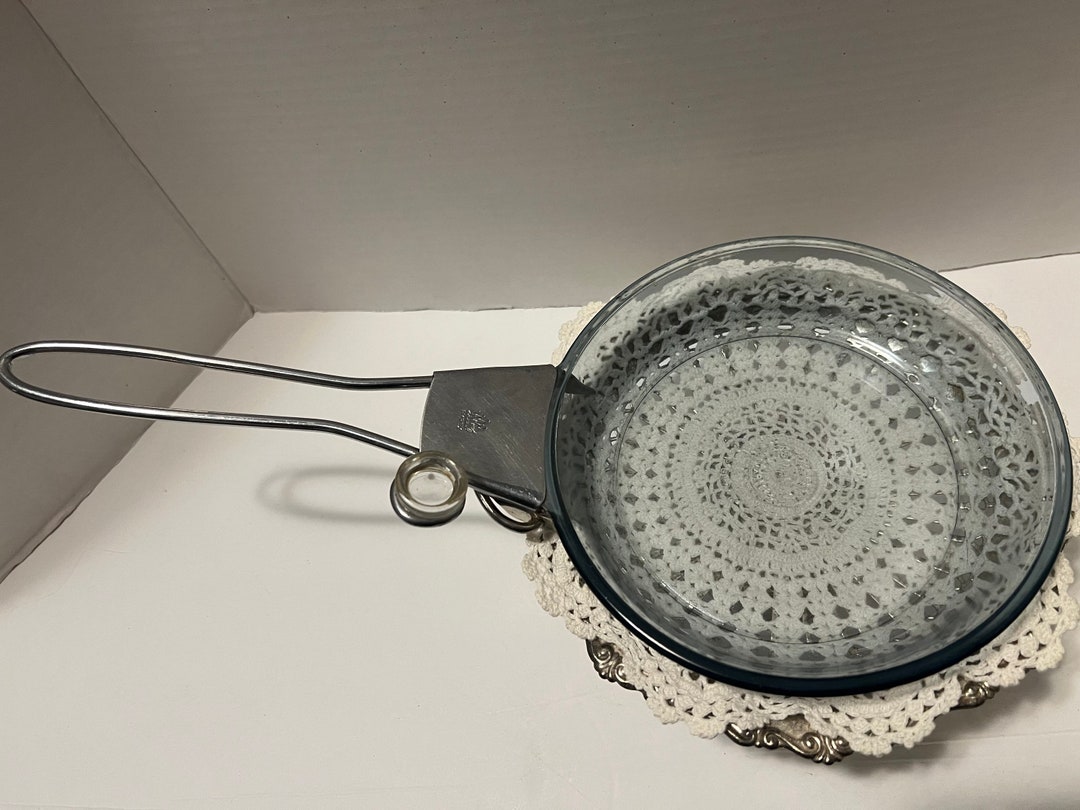 Vintage 1940s Pyrex Blue Glass Flameware 7 Skillet and Removable Handle, Retro Kitchen Etsy