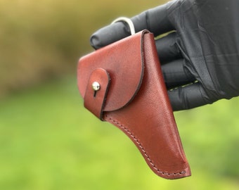 Miniature gun Leather Holster (Size Large) — Berloque Gun keychain