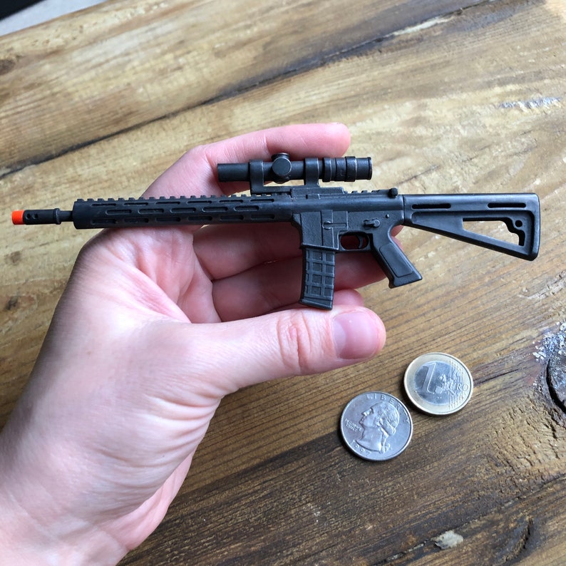 Miniature Rifle AR15 Scale 16 Military Model Full Metal Scale Model