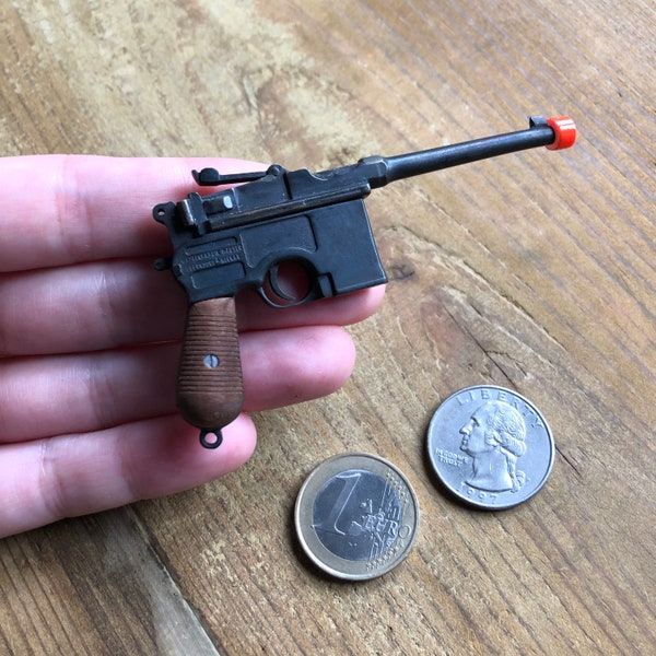 Replica gun Mini gun Mauser c96 Cap gun Realistic toy gun Miniature gun 2mm pinfire gun C96 airsoft mauser bb gun Broomhandle stock