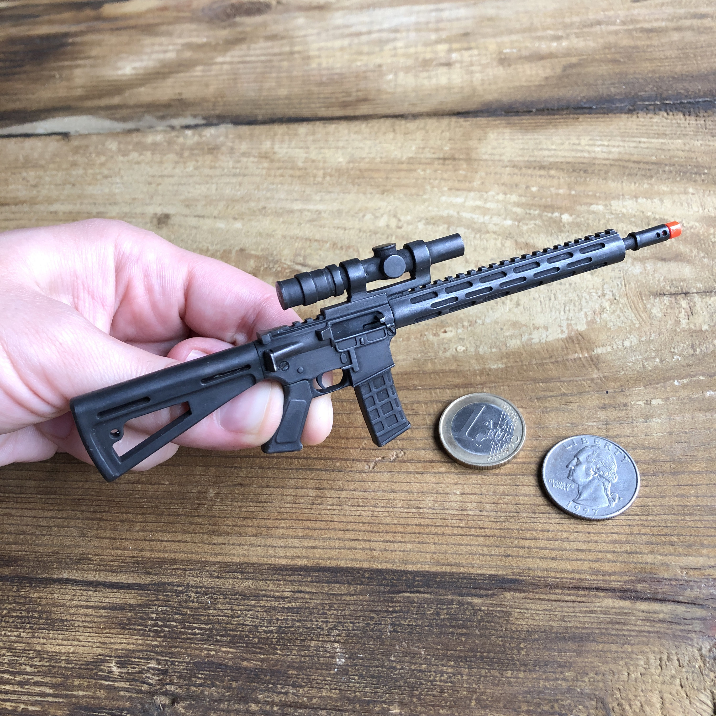 Miniature Rifle AR15 Scale 16 Military Model Full Metal Scale Model