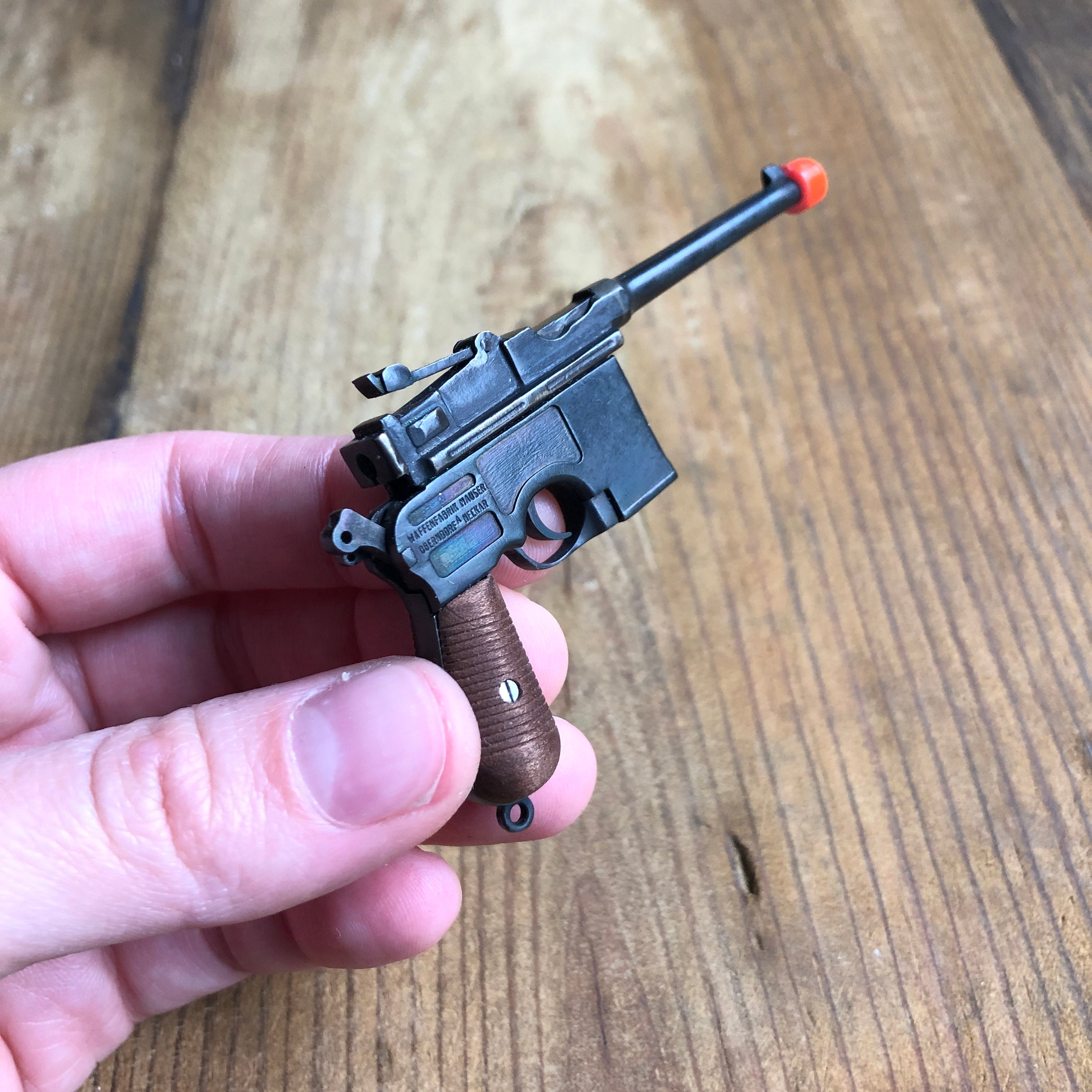 Replica Gun Mini Gun Mauser C96 Cap Gun Realistic Toy Gun Miniature Gun