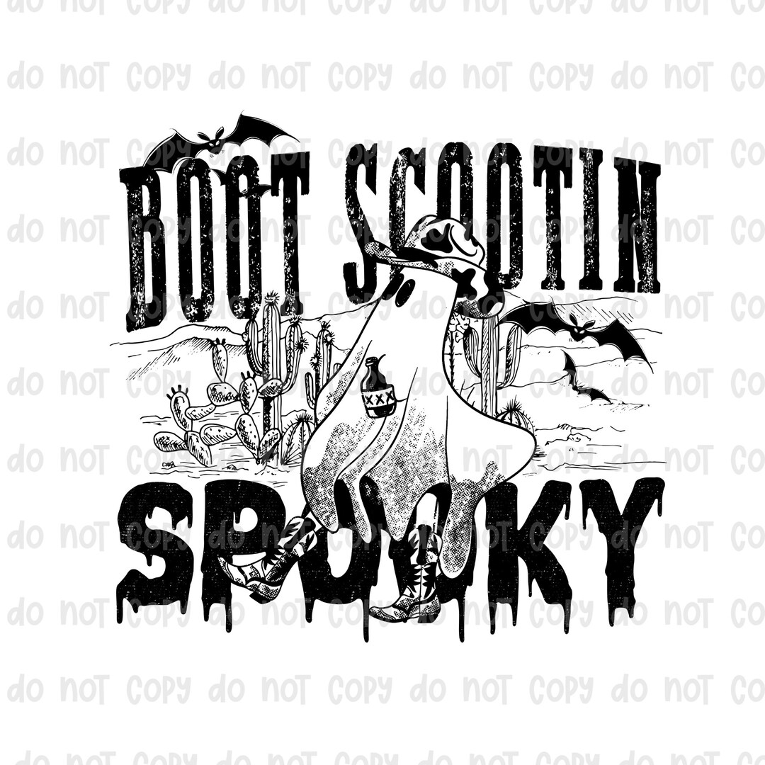 Boot Scootin Spooky Single Color Sublimation Transfer Ready Etsy