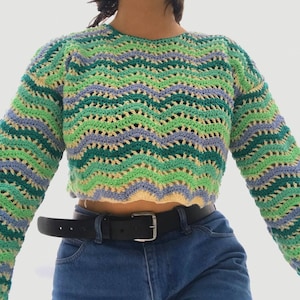 Wavy Crochet Sweater PDF PATTERN DOWNLOAD image 5
