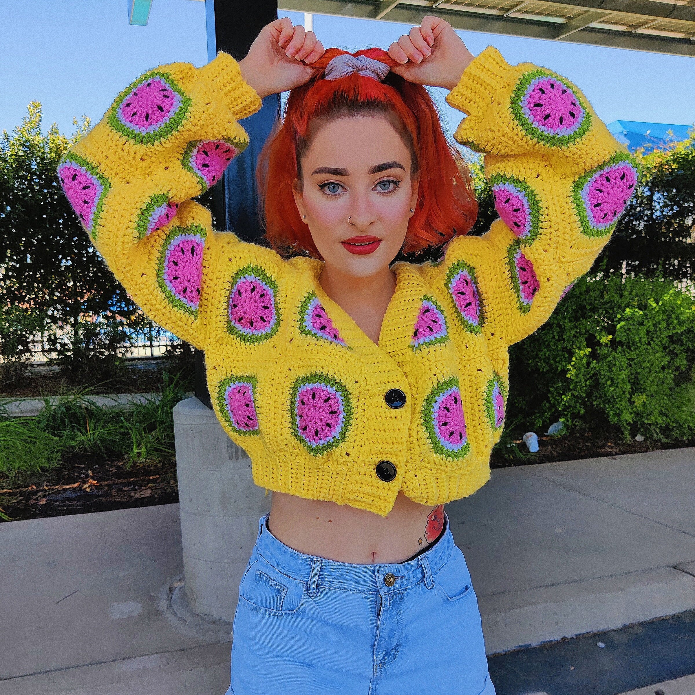 Watermelon Cropped Cardigan *CROCHET PATTERN XS/S* - Etsy