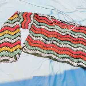 Wavy Crochet Sweater PDF PATTERN DOWNLOAD image 6