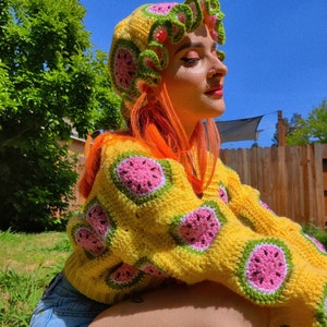 Watermelon Cardigan CROCHET PATTERN M/L image 3