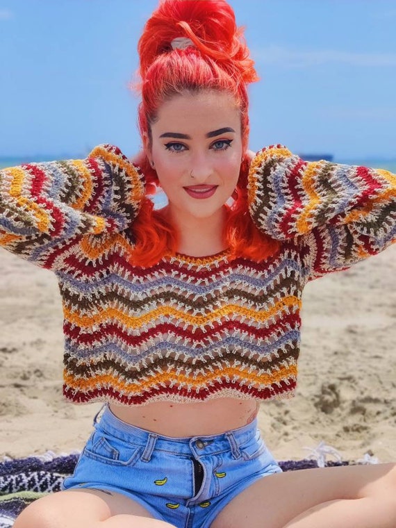 Wavy Crochet Sweater *PDF PATTERN DOWNLOAD* - Etsy