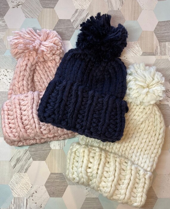 Chunky knitted bobble hat Clearance