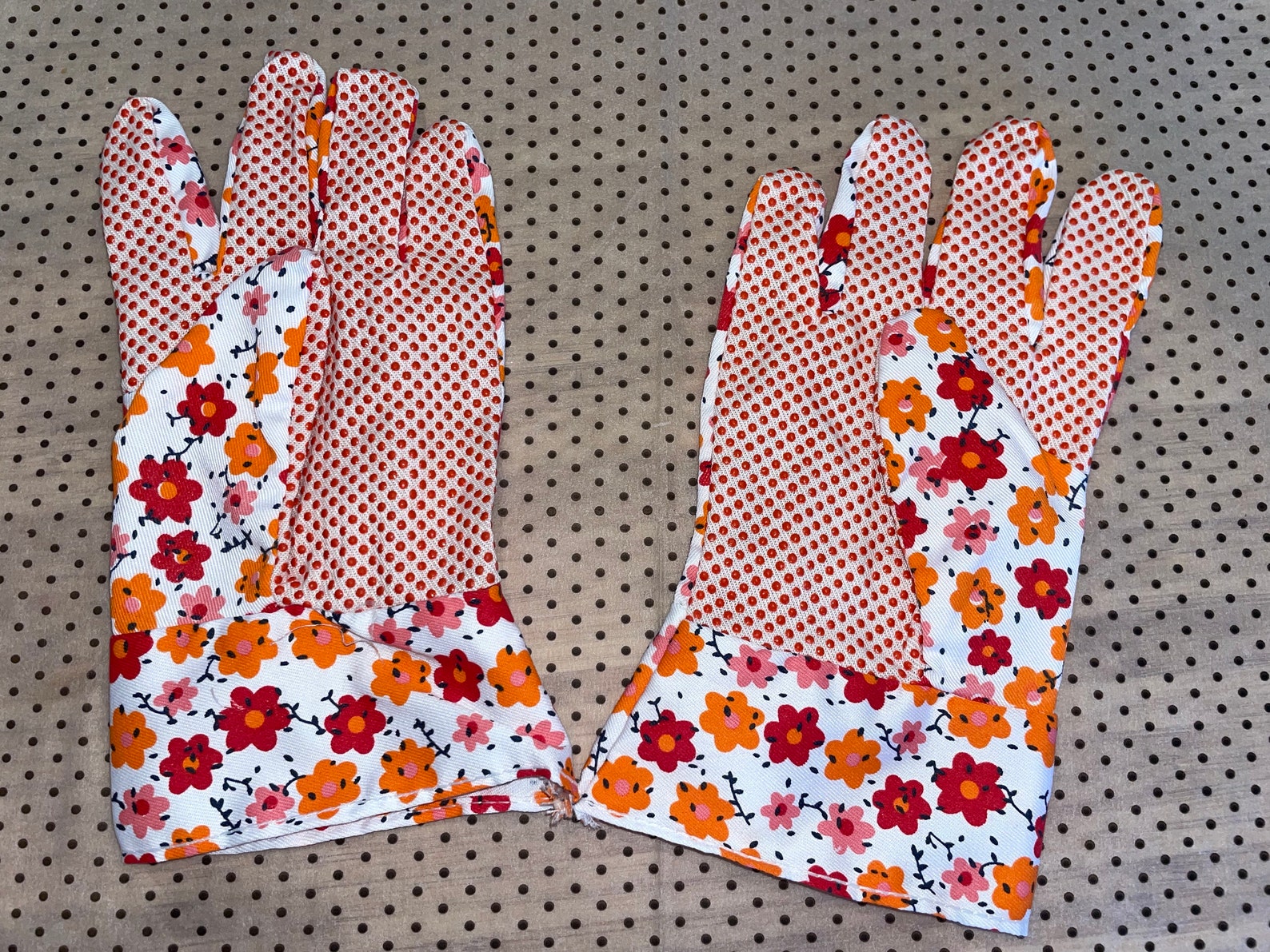 Ladies Cotton Gardening Gloves Floral Pattern Etsy