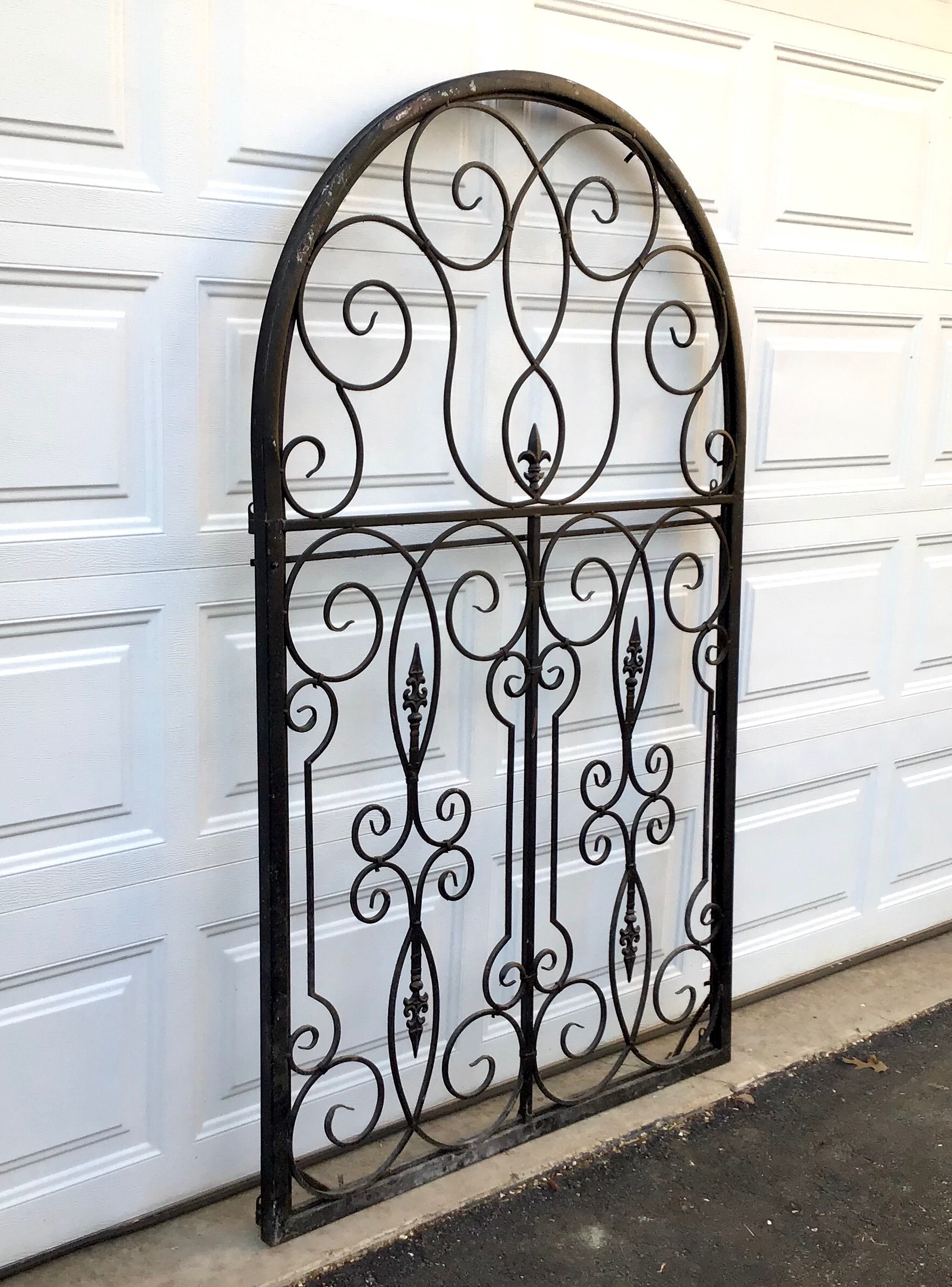 69 Vintage Arch Wall Panel Black Metal Garden Gate Hanging Etsy